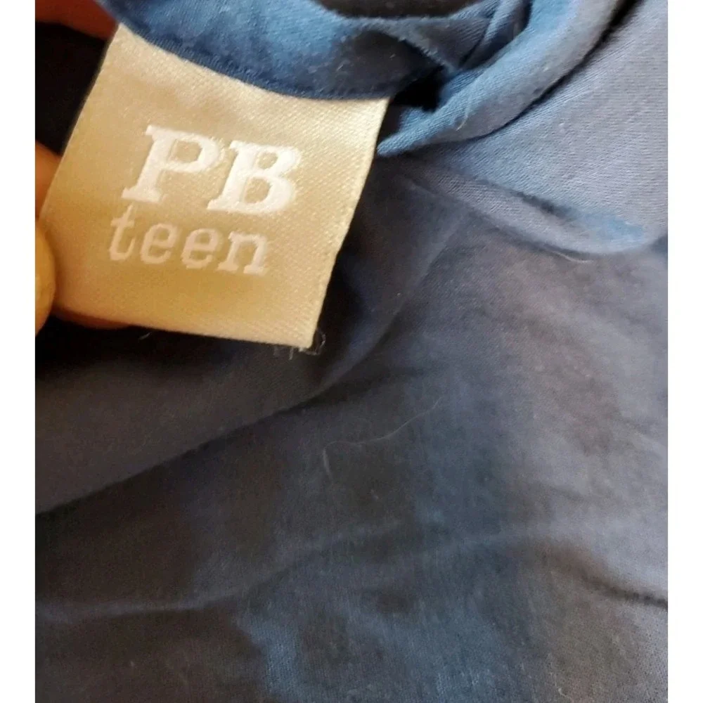 Pottery Barn Teens Quilted Madras Patchwork 2‎ Shams Blue Red Green *flaw*